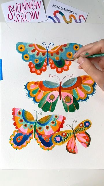 How To Paint Butterflies, Painting Ideas Butterfly, Shannon Snow, Butterfly Painting Easy, Butterfly Watercolor Painting, Painting Clipart, Butterfly Paintings, Illustration Butterfly, Painted Butterflies