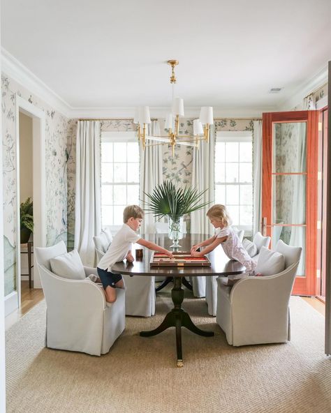 We’re loving how @meganstokes and @betseymosbyinteriors styled our new Dressmaker Camden Dining Chairs in her chic dining room! Get to know… | Instagram Coley Home, Megan Stokes Home, Dining Room Upholstered Chairs, The Dressmaker, Hardwood Bed, Dorm Pillows, Chic Dining Room, Upholstered Furniture, Beautiful Space