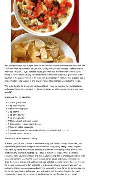 Hot Donair Dip Recipe, Hali Donair Dip, Donair Dip Recipes, Donair Dip, Holiday Appitizers, Baked Dips, Sweet Appetizer, Torta Recipe, Canadian Food