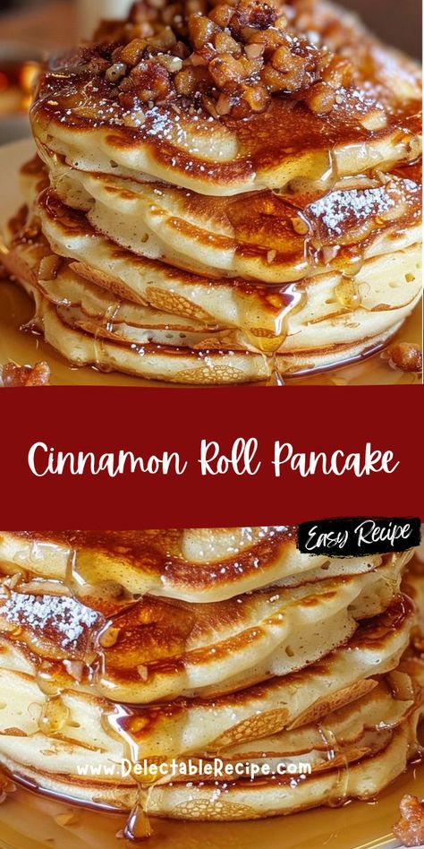 Pancake Mix Recipe Ideas, Pancakes To Go, Cinnamon Roll Pancakes Easy, Special Pancakes, Pancake Flavors, Pancakes Ideas, Baked Pancake Recipe, Cinnamon Bun Pancakes, Cinnamon Roll Pancakes Recipe