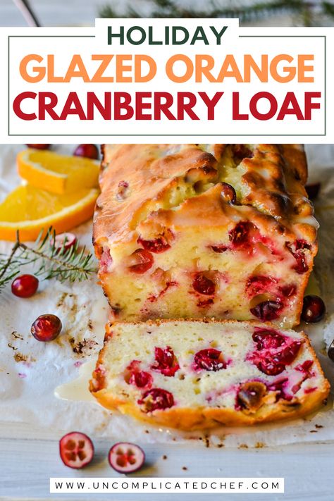 An image of Glazed Orange Cranberry Loaf Paula Deen Cranberry Orange Bread, Cranberry Orange Bread Healthy, Cran Orange Bread, Cranberry And Orange Bread, Cranberry Loaf Cake Recipes, Dried Cranberry Orange Bread, Orange Marmalade Recipe Desserts, Cranberry Orange Loaf Bread, Orange Cranberry Mini Loaves