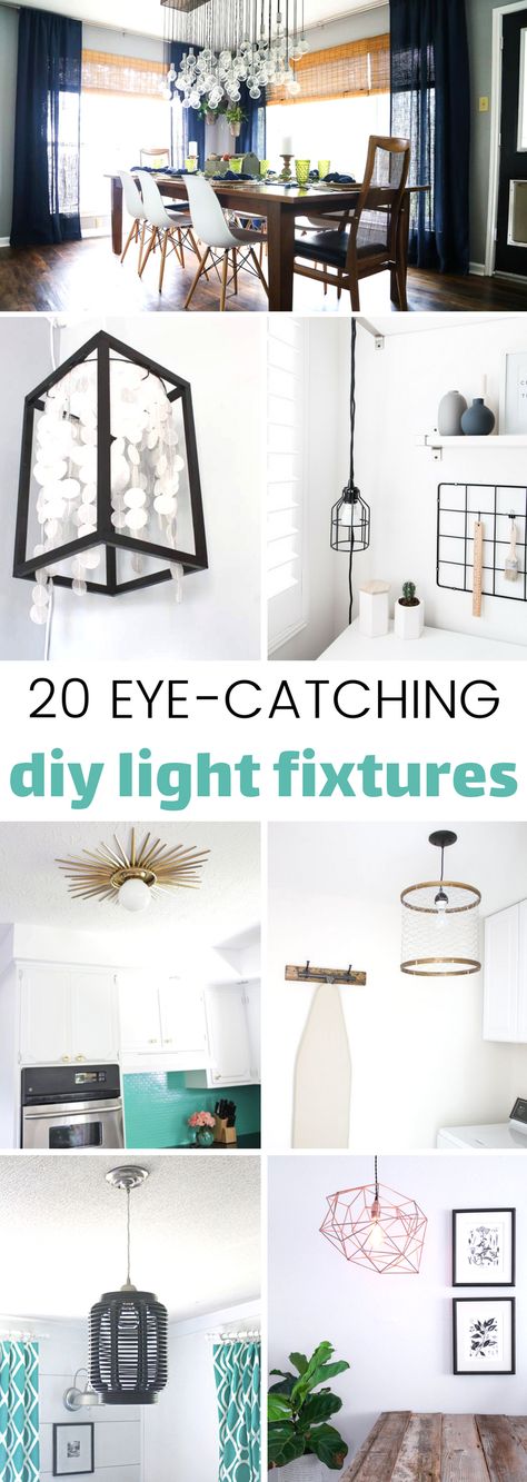 DIY Light Fixtures #lightfixtures #diylightfixtures Diy Hanging Light Fixtures, Square Light Fixture, Drum Lights, Light Fixture Makeover, Diy Hanging Light, Farmhouse Vanity Lights, Mason Jar Lights, Farmhouse Vanity, Diy Light Fixtures