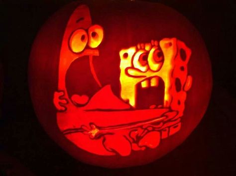 Spongebob and Patrick! Spongebob Pumpkin Carving, Spongebob Pumpkin, Spongebob And Sandy, Pumpkin Carving Tips, Carving Templates, Pumkin Carving, Pumpkin Contest, Pumpkin Carving Designs, Pumpkin Carving Ideas