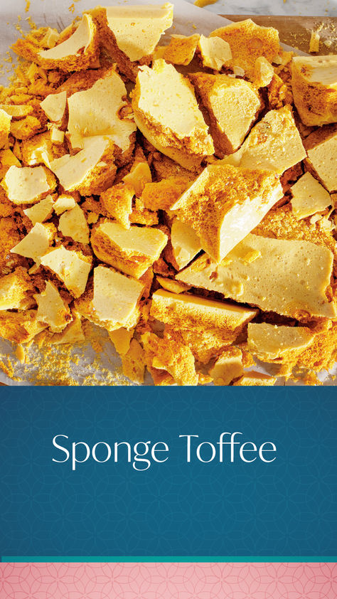 Sponge toffee is crazy fun to make because it more than quadruples in size when you add the baking soda and cream of tartar. It may be hard to imagine, but the taste of that small amount of honey really does come through in this crisp yet tender confection. Click the link above for the recipe! Sponge Toffee Recipe No Corn Syrup, Sponge Toffee Recipe, Chocolate Bowls With Balloons, Sponge Toffee, Sponge Candy, Mary Berg, Mango Mousse, Food Fest, Toffee Recipe