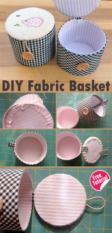 How to Make Round Fabric Basket Round Fabric Baskets Diy Free Pattern, Fabric Baskets To Sew, Fabric Basket Diy, Simple Easter Baskets, Basket Sewing Pattern, Round Baskets, Fabric Basket Tutorial, Making Baskets, Basket Diy