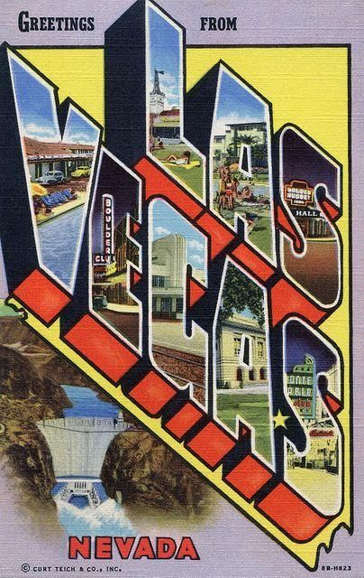 Vintage Large Letter Postcard ~ Las Vegas, Nevada Old Las Vegas, Vintage Vegas, Vintage Las Vegas, Postal Vintage, Nevada Usa, Travel Postcard, Vegas Baby, Vintage Journal, Large Letters