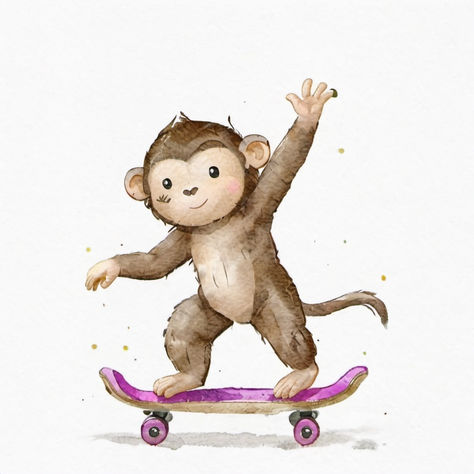 Watercolor cute monkey🐵 Cute Monkey Drawing, Monkey Watercolor, Monkey Drawing, Paint Inspo, Watercolor Cute, Cute Monkey, Watercolor Animals, Art Inspo, Cute Art