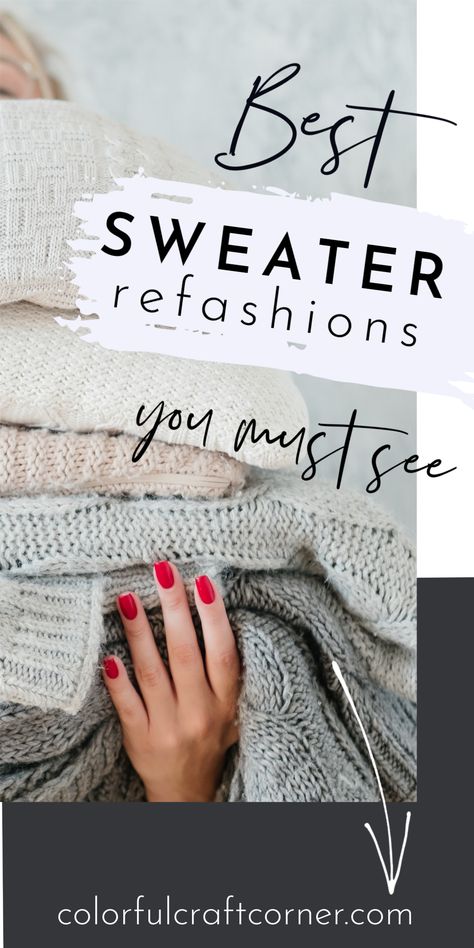 Refashion Old Sweaters, How To Alter Sweaters, Upcycling Sweaters Ideas, Sweater Sleeves Upcycle, Upcycle A Sweater, How To Knit Sleeves For A Sweater, How To Take In A Sweater, Shorten A Sweater Diy, Sweater Refashion Diy Upcycling