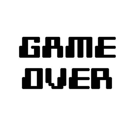 Game Over Sticker, Game Over Tattoo, Video Game Font, Buda Wallpaper, Start Game, Gaming Quotes, Game Stickers, Game Over, Game Font