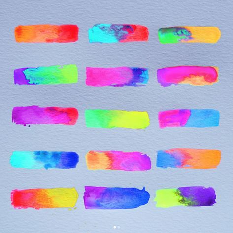 Visual Stimming, Niki Pilkington, Neon Watercolor, Paint Mixing, Ink Wash, Colorful Artwork, Color Studies, Watercolor Inspiration, Color Swatch