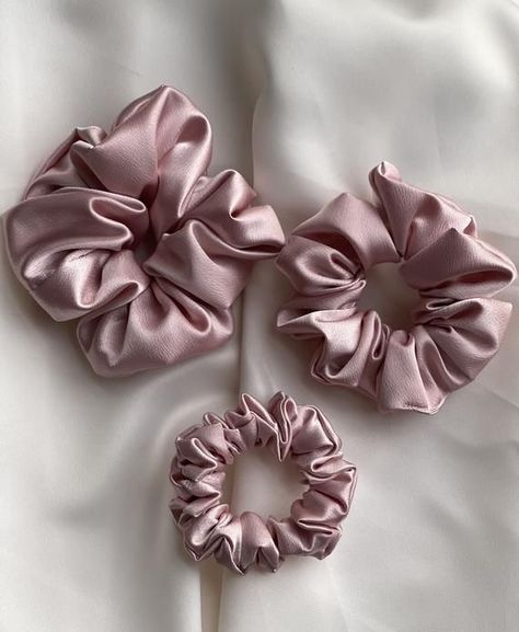 Bridesmaid Scrunchie, Ballerina Party Favors, Bachelorette Party Hair, Bun Scrunchie, Diy Scrunchie, Pink Satin Fabric, Pink Scrunchie, Large Scrunchies, Pink Hair Accessories