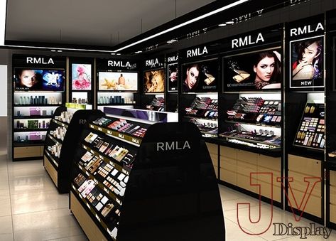 Make Up Interior Design, Store Display Ideas, Counter Makeup, Store Display Design, Clothing Store Displays, Retail Store Interior Design, Makeup Display, Display Counter, Pharmacy Design