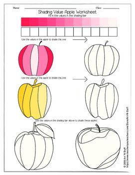 Shading Value Apple Worksheet Shading Lesson, Apple Worksheet, Value Shading, Exercise For Students, Digital Art Programs, Art Teacher Resources, Art Handouts, 8th Grade Art, Middle School Art Projects