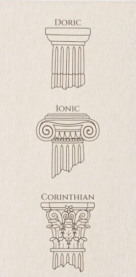 Greek Columns, Sketch Note, Istoria Artei, Vintage Badge, Ancient Greek Art, Greek Tattoos, Roman Architecture, Architecture Drawing Art, Greek Art