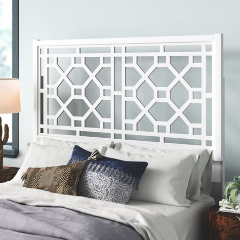 Mistana™ Ellenberger Headboard & Reviews | Wayfair Coastal Bed, Open Frame Headboard, Rattan Headboard, Metal Headboard, Slatted Headboard, White Headboard, Wood Headboard, Upholstered Panels, Open Frame