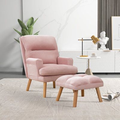 Wood Frame Arm Chair, Accent Chair With Ottoman, Velvet Lounge Chair, Chair With Ottoman, Velvet Accent Chair, Leather Accent Chair, Upholstered Accent Chairs, Modern Accent Chair, Ottoman Set