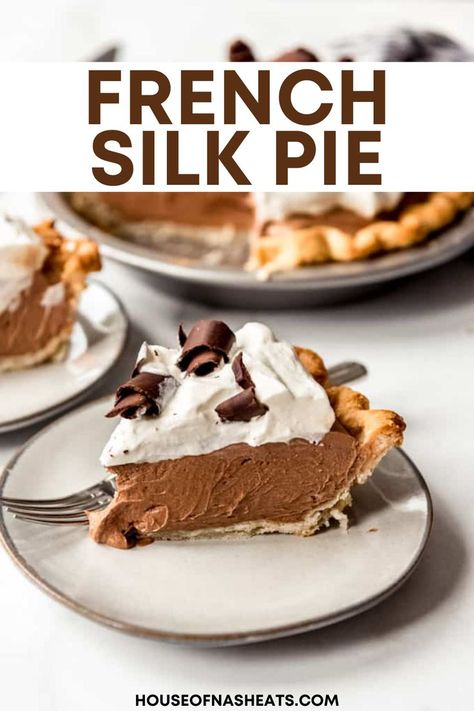 French Silk Pie Chocolate Silk Pie Recipe, Chocolate Chess Pie Recipe, Rich Chocolate Mousse, Chocolate Mousse Filling, Silk Pie Recipe, Chess Pie Recipe, Chocolate Silk Pie, Mousse Filling, French Silk Pie