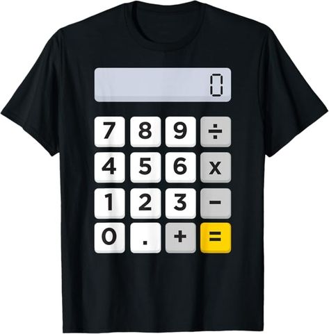 Amazon.com: CALCULATOR HALLOWEEN COSTUME PRETEND I'M A CALCULATOR T-Shirt : Clothing, Shoes & Jewelry Calculator, Branded T Shirts, Types Of Printing, Fabric Texture, Top Fashion Brands, Halloween Costume, Shop Top, Shoes Jewelry, Fashion Brands