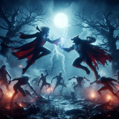 Werewolf Vs Vampire, Dance Macabre, Heart Of Darkness, Wolf Life, Wolf Images, Epic Battle, Werewolf Art, Vampires And Werewolves, Gothic Fantasy Art