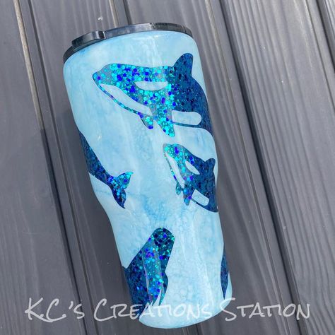 Whale and Dolphin peek a boo watercolor tumbler empty the | Etsy Peek A Boo Tumbler Ideas, Kimberly Page, Watercolor Tumbler, Epoxy Projects, Diy Tumbler, Epoxy Tumblers, Sublimation Ideas, Tumbler Cups Diy, Tumbler Ideas