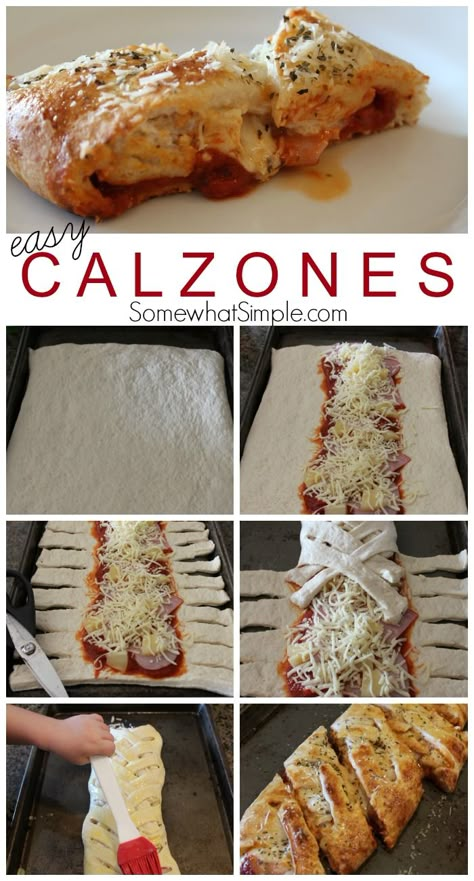 Easy Dinner Idea - Calzones Recipe Homemade Calzone Recipe, Easy Calzones, Calzones Recipe, Homemade Calzone, Calzone Recipe, Wall Stencil, Snacks Für Party, Link Up, Enter To Win