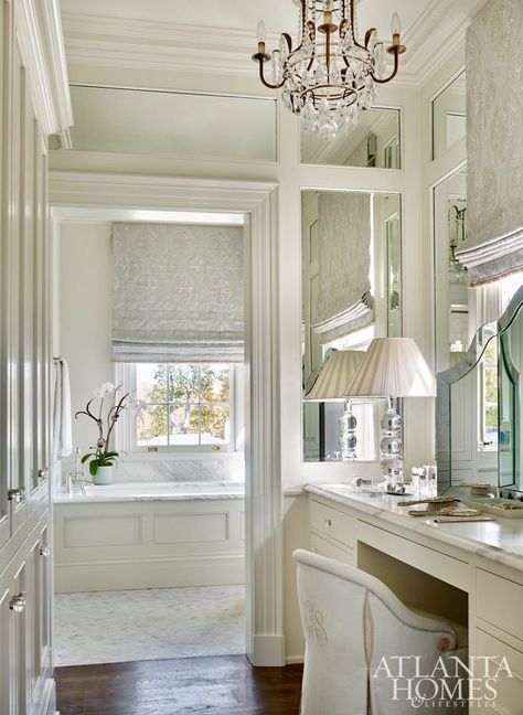 Estate of Grace - Atlanta Homes and Lifestyles Master Bath Remodel, Home Luxury, Furniture Office, Cool Ideas, House Bathroom, Bath Remodel, Bath Design, Beautiful Bathrooms, White Bathroom