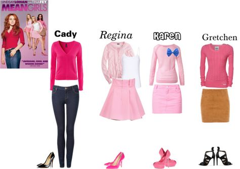 "Mean Girls Outfits" by ashleyanna on Polyvore Oh yessss who wants to go tricker treating with me now?!?!? Mean Girls Halloween Costumes, Mean Girls Costume, Mean Girls Halloween, Mean Girls Party, Mean Girls Outfits, Cute Group Halloween Costumes, Animal Halloween Costumes, Bff Halloween Costumes, Holloween Costume