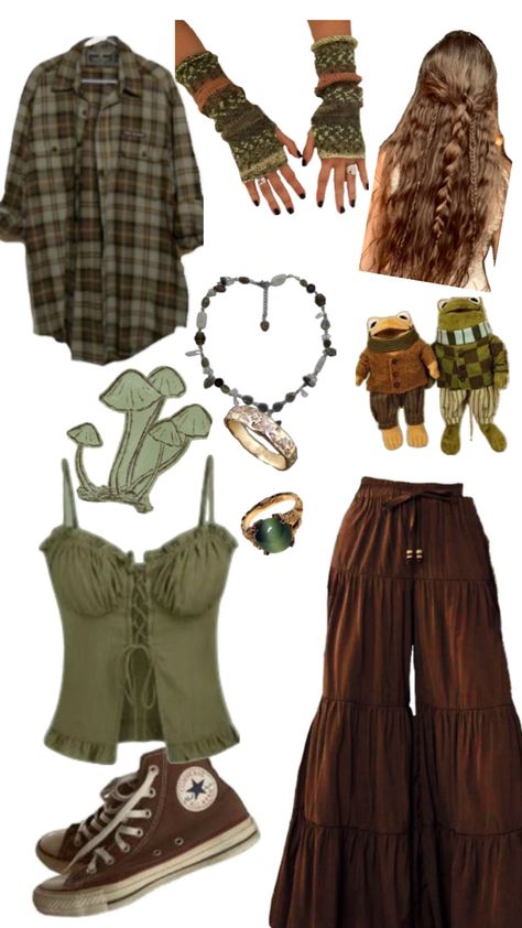 #fairygrunge #goblincore #outfitinspo #pinterest Goblin Core Outfit, Goblincore Clothes, Goblincore Outfits, Goblincore Fashion, Fairycore Grunge, Trendy Christmas Outfits, Earthy Outfits, Fairy Grunge, Hippie Outfits