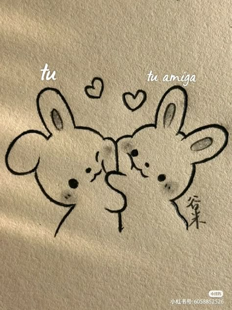 Bff Cute Drawings, Cute Drawings Friends, Drawing Ideas Bff, I Love You Bff, Cute Friends Drawings, Dessin Cute Aesthetic, 3 Bff Drawings, Cute Drawings For Best Friends, Drawing For Bff