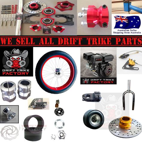 Drift Trike Factory Shop Drift Trike Kit, Drift Trike Parts, Trike Chopper, Trike Kits, Go Kart Plans, Trike Bicycle, Bike Stem, Drift Trike, Man Stuff