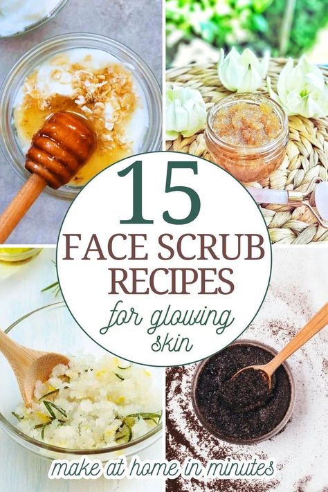 Face Scrub Homemade Recipes, Homemade Facial Exfoliating Scrub, Homemade Exfoliating Scrub Face, Exfoliate Face Diy Homemade, Facial Scrubs Homemade Recipes, Home Scrub For Face, Face Scrub Homemade Exfoliating, Natural Face Scrub Homemade, Facial Scrub Homemade