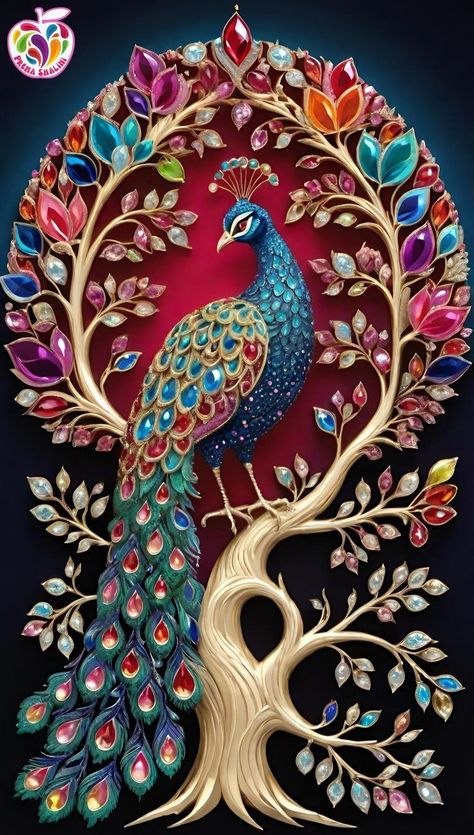 Peacock Images Beautiful, Peacock Aesthetic, Peacock Room Decor, 3d Art Painting, Peacock Pictures, Diy Floral Decor, Gold Art Painting, Peacock Wall Art, Animal Illustration Art