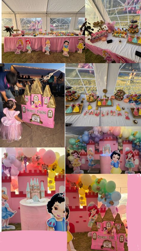 Princess birthday party Princess 4th Birthday Party, Disney Princess Birthday Party, Disney Princess Birthday, Princess Birthday Party, 4th Birthday Parties, Princess Birthday, Princess Party, 4th Birthday, Birthday Parties