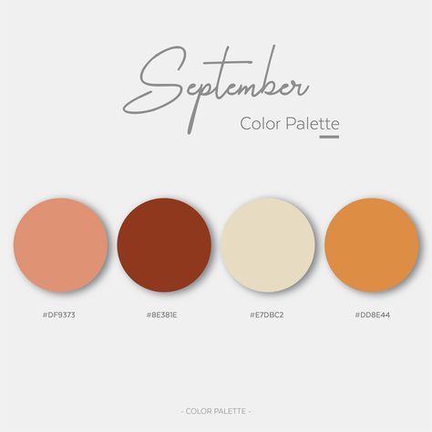 September Color Palette 2023, September Color Pallete, September Color Palette Hex Codes, September Color Palette 2024, September Colour Palette, September Colors Palette, Canva Color Palette Codes Fall, Colour Palette For Instagram Feed, Wedding Colour Schemes September