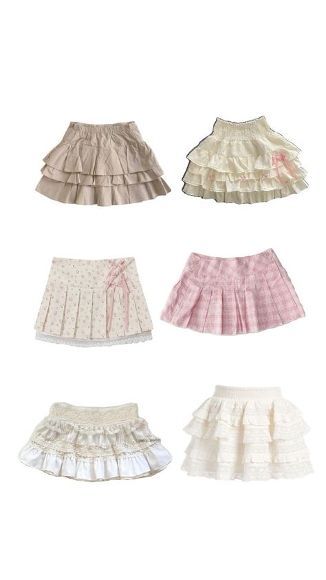 coquette skirt Pollera Aesthetic, Coquette Bottoms, Shoujo Clothes, Coquette Skirts, Skirts Coquette, Fairy Costume Aesthetic, Coquette Skirt, Coquette Clothes, Pastel Skirt