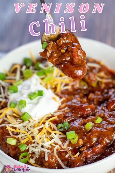 Chili With Venison, Venison Chili Recipe No Beans, Best Venison Chili Recipe Crockpot, Venison Sweet Potato Chili, Ground Deer Meat Recipes Crockpot Venison Chili, Best Deer Chili Recipe, The Best Venison Chili, Venison Chili Recipe Easy, Venison Chilli Recipe