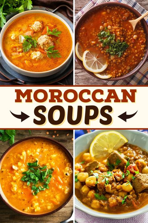 Moroccan Soups Moroccan Recipes Authentic, Lentil And Chickpea, Moroccan Chickpea Soup, Chicken Lentil Soup, Moroccan Lentil Soup, Moroccan Soup, Moroccan Vegetables, Chicken Lentil, Moroccan Carrots