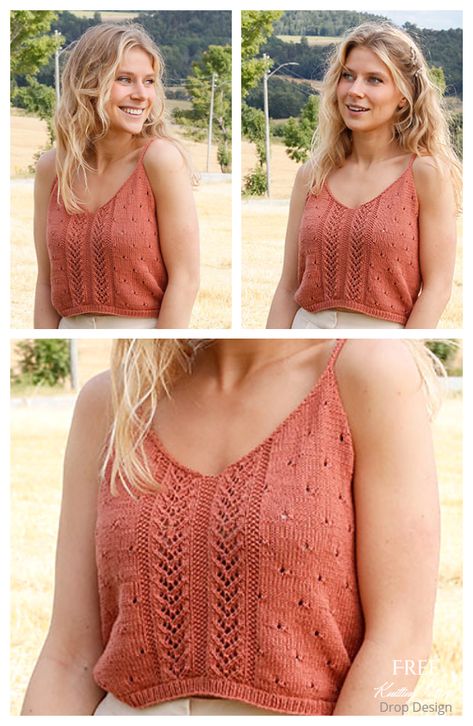 Knit Summer Crop Top Free Knitting Patterns - Knitting Pattern Knit Summer Tops Free Patterns, Free Tank Top Knitting Pattern, Easy Knit Tank Top Pattern Free, Free Knit Tank Top Pattern, Free Knitting Patterns For Women Sweater, Knitted Crop Top Pattern Free, Knitted Tank Top Pattern Free, Knitting Pattern Tank Top, Knit Crop Top Pattern