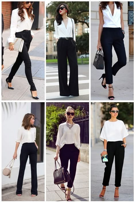 fface8385abbf94b4593a0ed53a0c70fdesc18977275ri Black And White Outfits, Job Clothes, Fashionable Work Outfit, White Blouses, Casual Work Outfits, Work Outfits Women, Professional Outfits, Business Casual Outfits, Looks Style