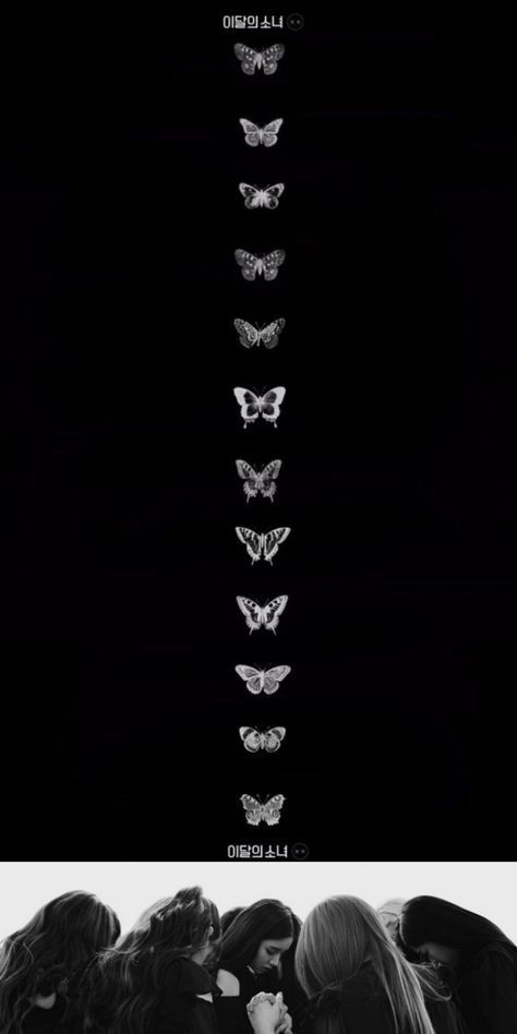 Loona Butterfly Wallpaper, Loona Lockscreen Aesthetic, Loona Black And White, Loona Tattoo, Loona Wallpaper Aesthetic, Loona Lockscreen, Loona Wallpaper, Loona Aesthetic, Kpop Iphone Wallpaper