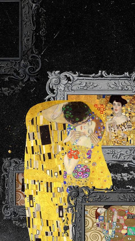 The Kiss iPhone wallpaper, Gustav Klimt's famous artwork. Remixed by rawpixel. | premium image by rawpixel.com / Adjima Gustav Klimt Wallpaper Iphone, Gustav Klimt Wallpaper, Klimt Wallpaper, The Kiss Gustav Klimt, Kiss Art, Famous Artwork, The Kiss, Gustav Klimt, Wallpapers Vintage