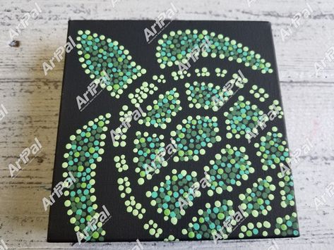 Turtle Dot Painting - Dots By Dana - Paintings & Prints, Animals, Birds, & Fish, Reptiles & Amphibians, Turtles & Tortoises - ArtPal Dot Painting Animals, Lime Sherbet, Green Turtle, Turtle Painting, Simple Green, Reptiles And Amphibians, All Craft, Dot Painting, Paintings & Prints