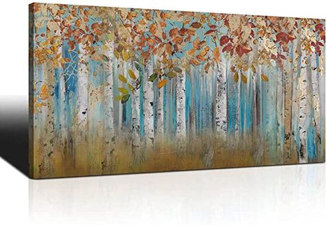 Amazon.com: guiguziyishu Canvas Wall Art Birch Trees Branches Landscape Yellow Painting Watercolor Picture Poster Prints, Modern One Panel 40"x20" Framed Large Size for Living Room Bedroom Home Office Décor : Home & Kitchen Landscape Painting Watercolor, Wall Painting Living Room, Picture Poster, Horizontal Wall Art, Yellow Wall Art, Watercolor Pictures, Birch Trees, Green Home Decor, Tree Canvas