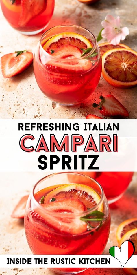 Campari Prosecco Cocktail, Cocktails For Italian Food, Italian Mixed Drinks, Welcome Cocktail Ideas, Campari Cocktail Recipes, Italian Cocktail Party, Campari Recipes, European Cocktails, Italian Party Food