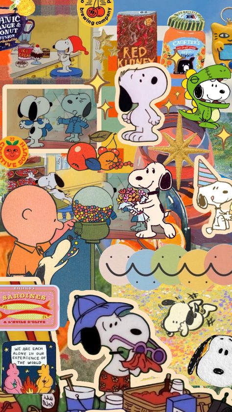 Snoopy Wallpaper, Snoopy Pictures, The Peanuts, Snoopy Love, Phone Wallpaper Patterns, Peanuts Gang, Cute Patterns Wallpaper, Art Collage Wall, Cute Backgrounds