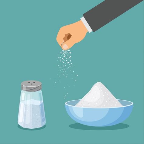 Restaurant Cartoon, Food Seasoning, Iodized Salt, Sprinkle Salt, Trendy Flats, Vector Food, Creative Poster, Creative Poster Design, Salt Shaker