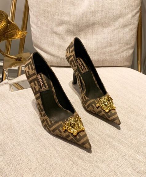 Replica Fendi Women's Fendace FF Jacquard Pumps Brown Check more at https://buy-replica.ru/product/replica-fendi-womens-fendace-ff-jacquard-pumps-brown/ Fendi Asethic, Fendi 90s, Christian Louboutin Pumps, Sling Backs, Shoe Collection, My Jewellery, Christian Louboutin, Fendi, Wedges