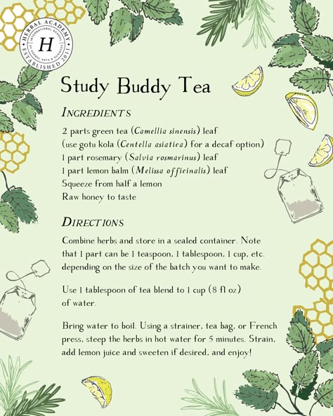 Herbal Academy Recipes, Herbal Elixir Recipes, Homemade Tea Blends Recipes, Diy Herbal Tea Blends, Thyme Tea Recipe, Homemade Tea Blends, Herbalist Recipes, Herbal Tea Recipes Homemade, Healing Tea Recipes