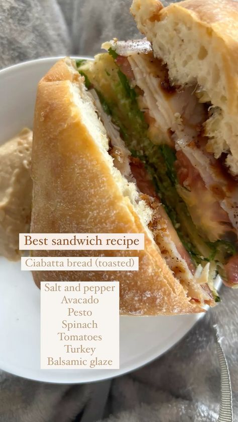 #ciabatta #sandwich #healthyfoodrecipes #healthylunchideas Sandwich Recipes Aesthetic, Sandwich Healthy Aesthetic, Different Sandwich Recipes, Ciabatta Bread Sandwich Ideas, Recipes With Ciabatta Bread, Italian Bread Sandwich Ideas, Wheat Bread Sandwich Ideas, Healthy Sub Sandwiches, Low Cal Breakfast Sandwich