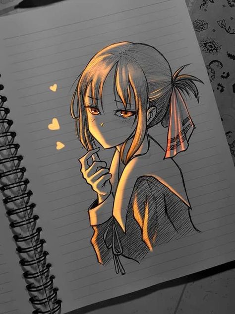 Shyari Quotes, Girl Drawing Sketches, Cool Pencil Drawings, Glowing Art, Art Drawings Sketches Creative, Dessin Adorable, Anime Drawings Tutorials, Anime Character Drawing, Art Drawings Sketches Simple